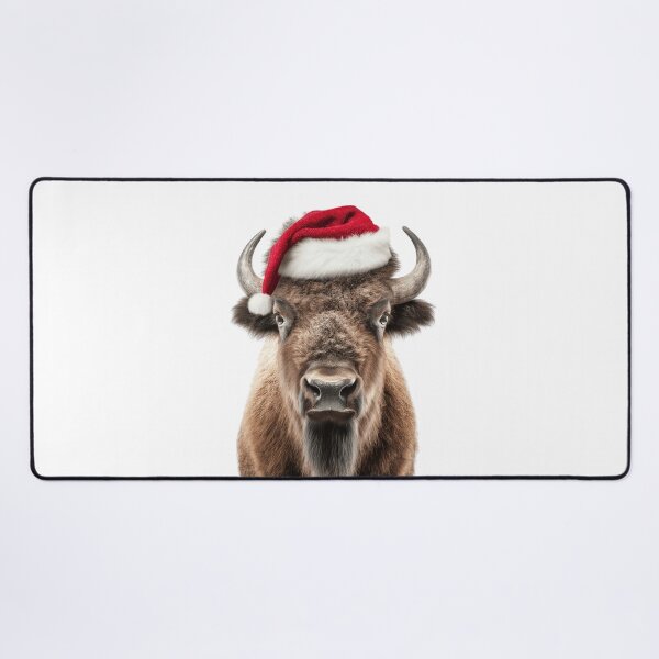 Item preview, Bison with Christmas Hat – Festive Bison Xmas Design designed and sold by LazyOwlStore.