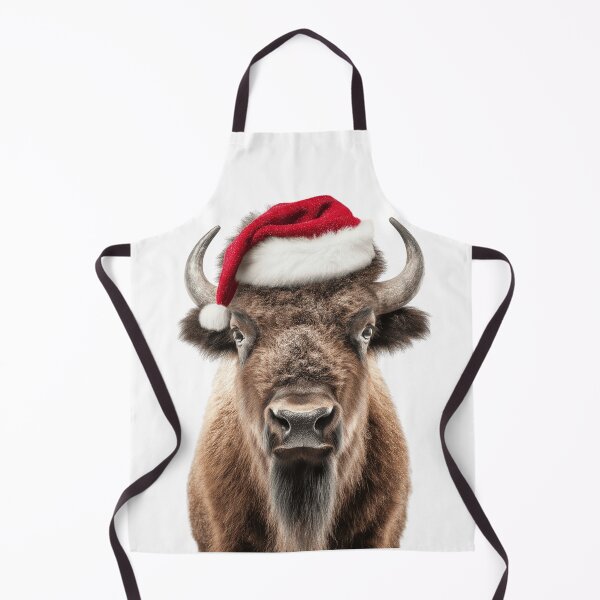 Item preview, Bison with Christmas Hat – Festive Bison Xmas Design designed and sold by LazyOwlStore.