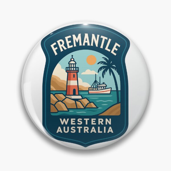 Artikelvorschau, Fremantle Western Australia Harbour mit Leuchtturm und Boot entworfen und verkauft von StampMyPassport.