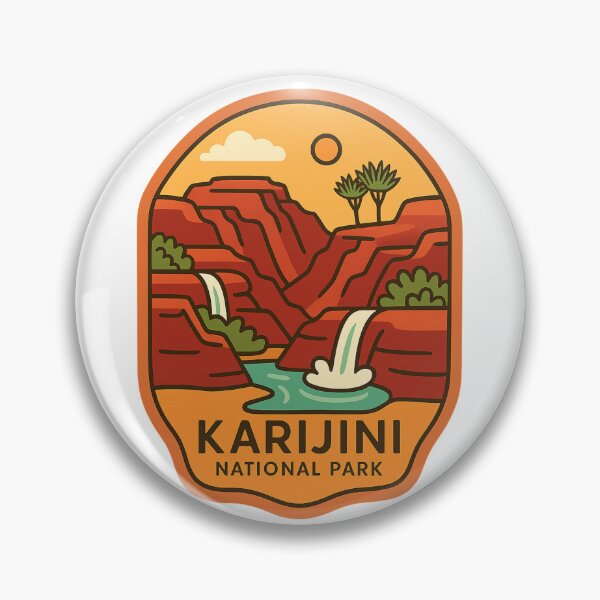 Item preview, Karijini National Park Western Australia Stylised Gorge and Waterfalls designed and sold by StampMyPassport.