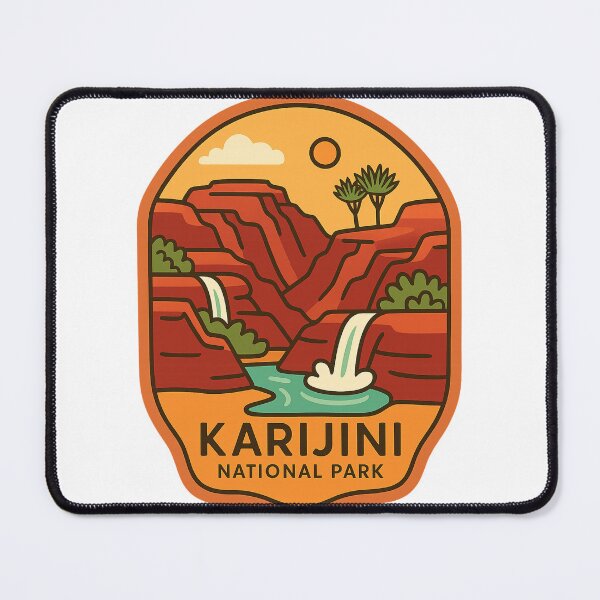 Item preview, Karijini National Park Western Australia Stylised Gorge and Waterfalls designed and sold by StampMyPassport.