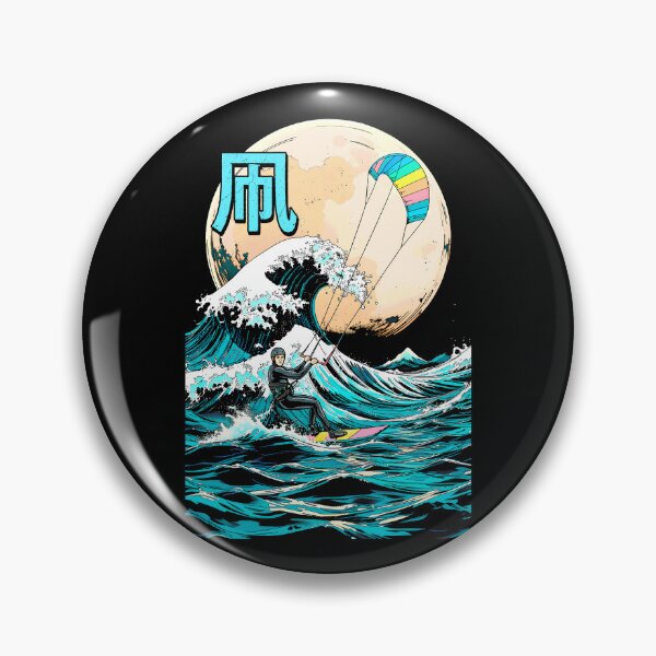 Item preview, Kiteboarding Kitesurfing Great Wave Off Kanagawa Surfer Sea designed and sold by GrandeDuc.