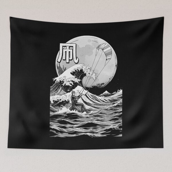 Item preview, Kiteboarding Kitesurfing Great Wave Off Kanagawa Surfer Sea designed and sold by GrandeDuc.