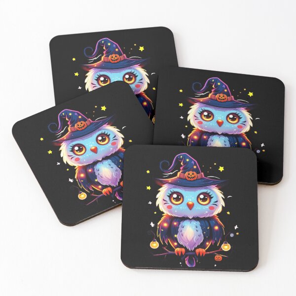 Item preview, Adorable Neon Owl Halloween Artwork designed and sold by Medeea Publishing.