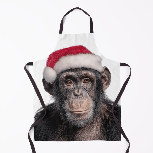 Artikelvorschau, Schimpanse mit Weihnachtsmütze – Festliches Schimpansen-Weihnachtsdesign entworfen und verkauft von LazyOwlStore.
