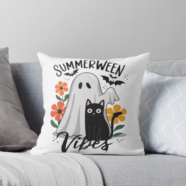 Item preview, Coquette Summerween Vibes Ghost and Back Cat Floral designed and sold by Vastingan.