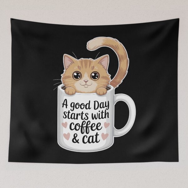 Item preview, A Good Day Starts With Coffee And Cat designed and sold by TyraYoung.