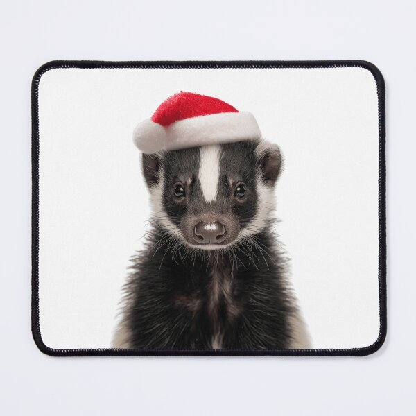 Item preview, Skunk with Christmas Hat – Festive Skunk Xmas Design designed and sold by LazyOwlStore.