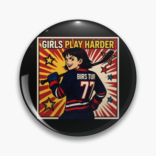 Item preview, Retro Comic-Style Girl Holding Hockey Stick designed and sold by SplashTastic.