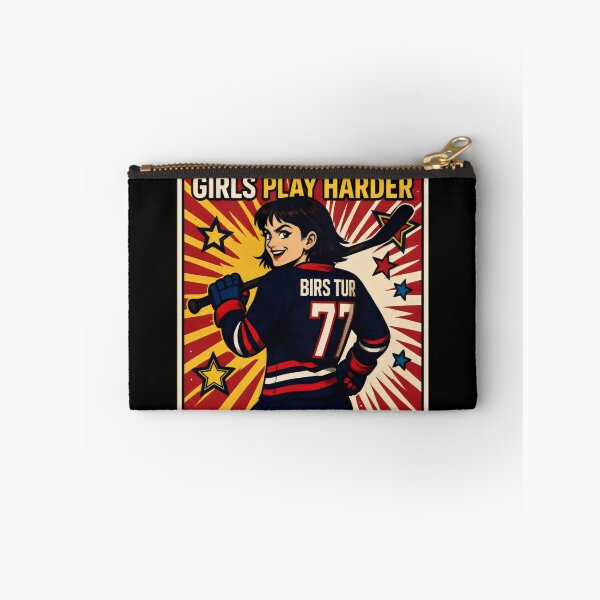 Item preview, Retro Comic-Style Girl Holding Hockey Stick designed and sold by SplashTastic.