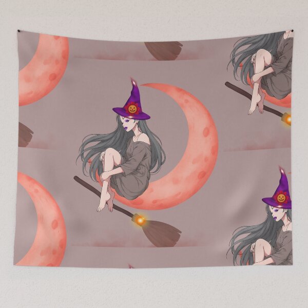 Item preview, Witch on a Broom, Halloween Moon Ride designed and sold by tinkeybabes.