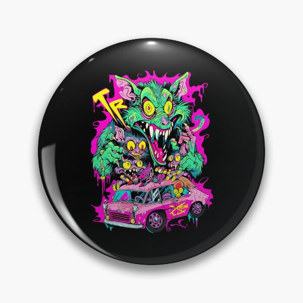 Item preview, Ratfink Neon Rat Monster Pink Car Chaos Drive designed and sold by Witchwayto254.