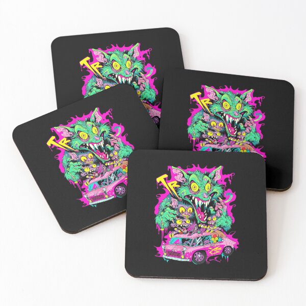 Item preview, Ratfink Neon Rat Monster Pink Car Chaos Drive designed and sold by Witchwayto254.