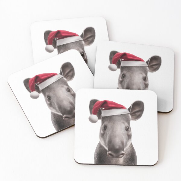 Item preview, Tapir with Christmas Hat – Festive Tapir Xmas Design designed and sold by LazyOwlStore.
