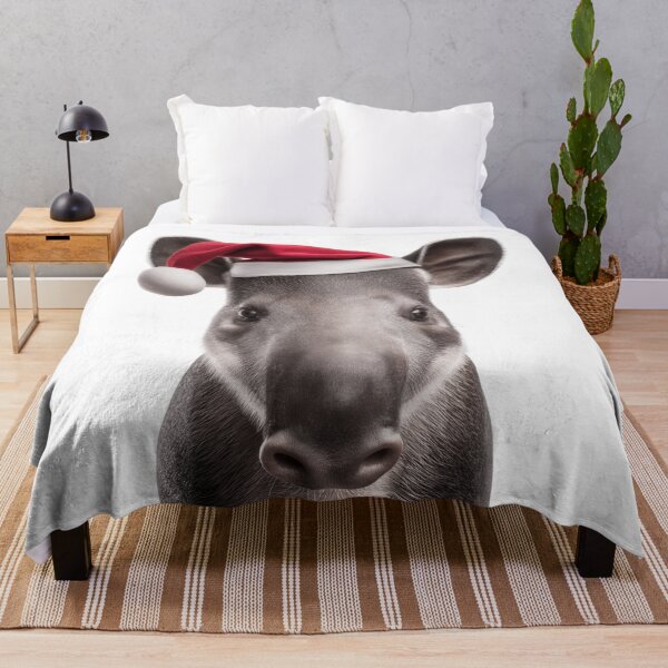 Item preview, Tapir with Christmas Hat – Festive Tapir Xmas Design designed and sold by LazyOwlStore.
