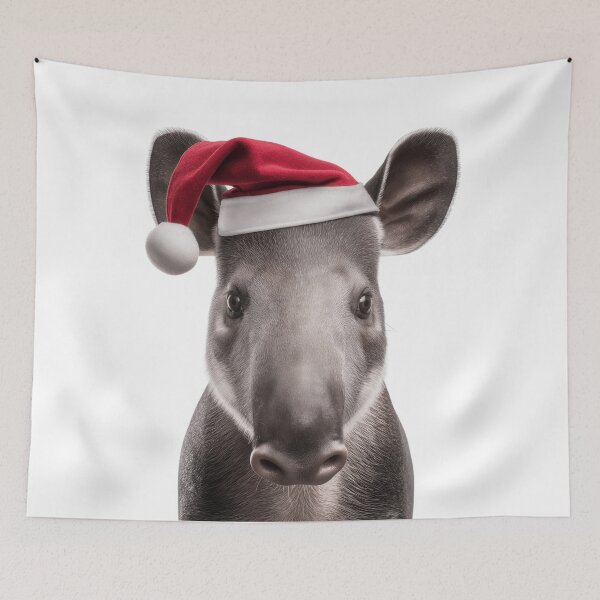 Item preview, Tapir with Christmas Hat – Festive Tapir Xmas Design designed and sold by LazyOwlStore.