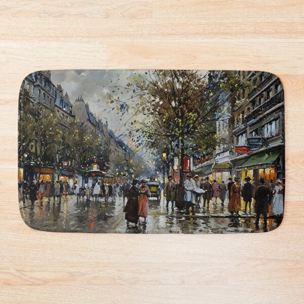 Aperçu de l'œuvre Scène commerciale animée à Paris créée et vendue par artdesignsnow.