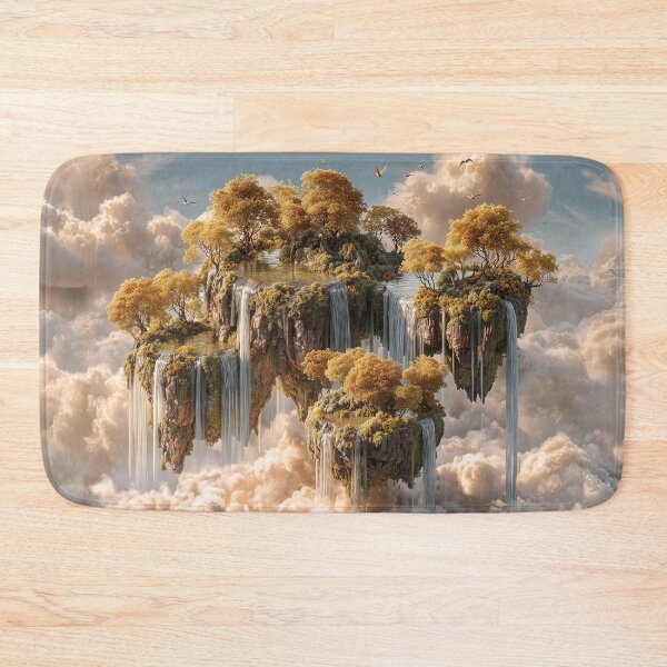 Item preview, Surreal Floating Islands With Golden Trees And Waterfalls designed and sold by Jirka Svetlik, Studio Illuvision.