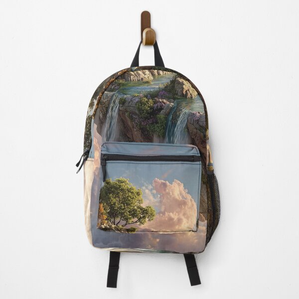 Item preview, Surreal Floating Cliffs With Waterfalls And Autumn Trees designed and sold by Jirka Svetlik, Studio Illuvision.