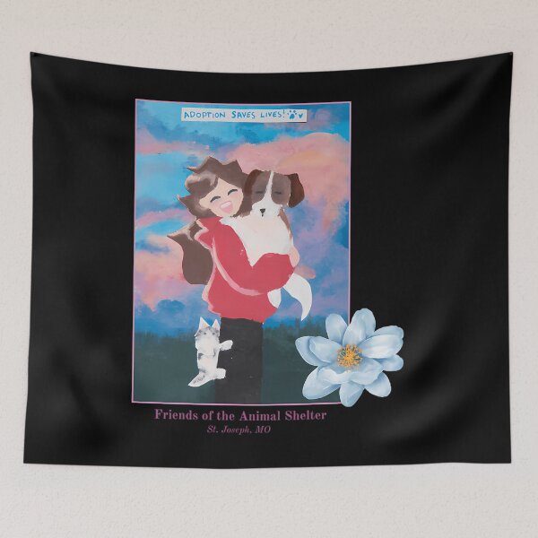 Item preview, Girl Holding A Dog With A Cat On Her Leg designed and sold by VILLEGASGARCIA.