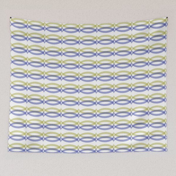 Item preview, Yellow and blue ring block on white background, design for fabric print or t-shirt paint screening, oval, round and circle, diamond designed and sold by pipikijung.