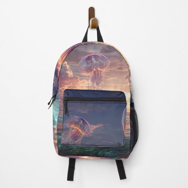 Item preview, Surreal Jellyfish Floating Above Ocean At Sunset designed and sold by Jirka Svetlik, Studio Illuvision.