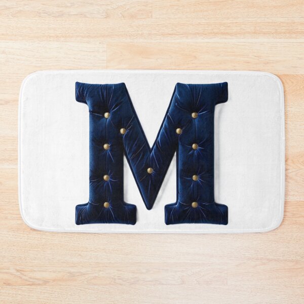 Item preview, The Letter M VELVET deep Blue Turquoise Pillow designed and sold by JadedVintage.