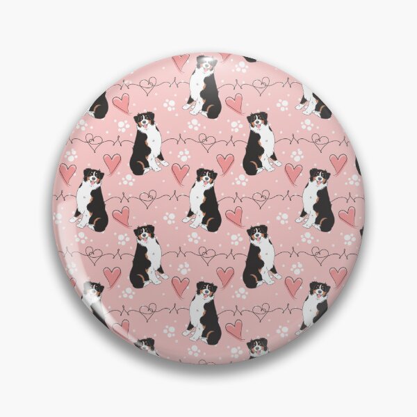 Item preview, LOVE Black Tricolor Australian Shepherd - Pink designed and sold by Lulupainting.