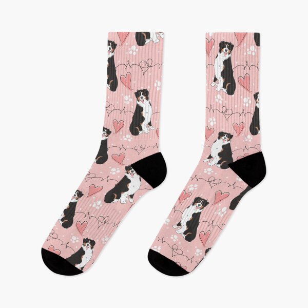 Item preview, LOVE Black Tricolor Australian Shepherd - Pink designed and sold by Lulupainting.