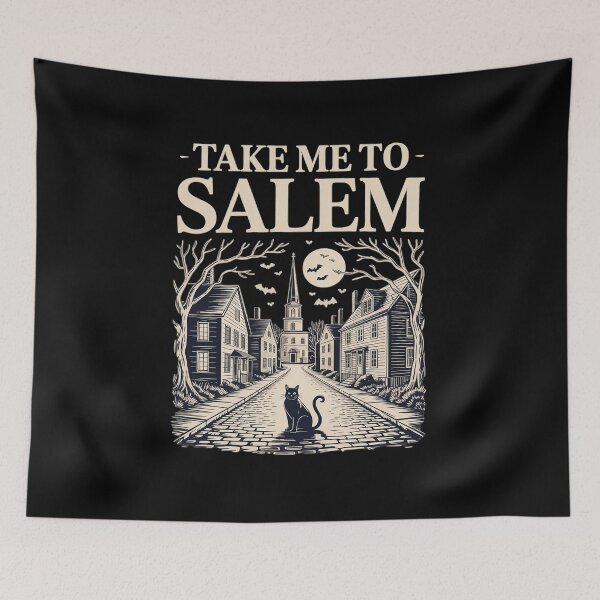 Item preview, Haunted Village Spooky Halloween Witch Town Take Me To Salem  designed and sold by Snowmiser254.