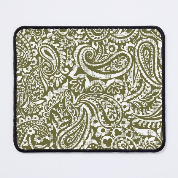 Item preview, Tear Drop Paisley-Dull Muave Olive Green Grunge Effect Vice Versa designed and sold by Fabricatemyart.