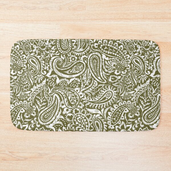 Item preview, Tear Drop Paisley-Dull Muave Olive Green Grunge Effect Vice Versa designed and sold by Fabricatemyart.