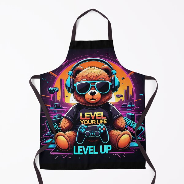 Item preview, Gamer Bear Level Up Cute Cool Bear designed and sold by Petriaarnio.