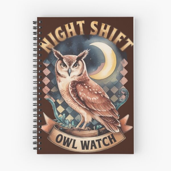 Item preview, Night Shift Owl Checkered Watercolor  designed and sold by JediKittenWars.