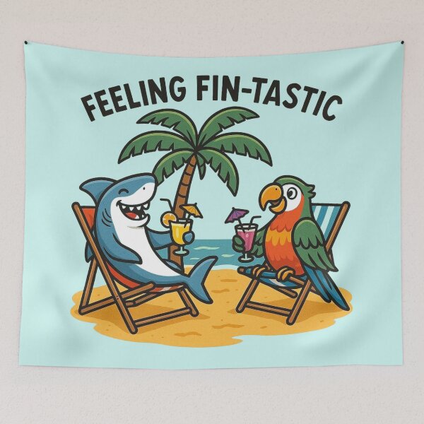 Item preview, FEELING FIN-TASTIC take it easy, surf's up & tropical coolness 7168x7168 designed and sold by darky72.