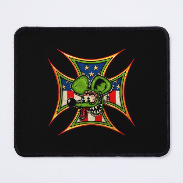 Item preview, Ratfink Iron Cross American Flag Kustom Icon designed and sold by Witchwayto254.