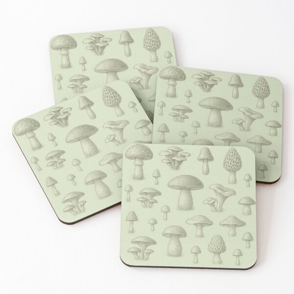 Item preview, Mushroom pattern - green designed and sold by PourtionOfArt.