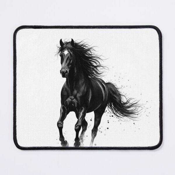 Item preview, Celestial Gallop – Mystical Black Horse designed and sold by Kavya Art.