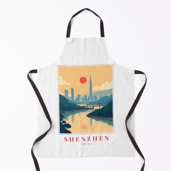 Item preview, Shenzhen China Illustration – Futuristic Skyline, Urban Streets & Coastal Energy designed and sold by MapMyMiles.