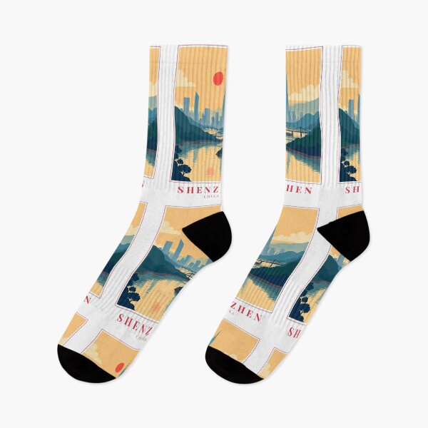 Item preview, Shenzhen China Illustration – Futuristic Skyline, Urban Streets & Coastal Energy designed and sold by MapMyMiles.