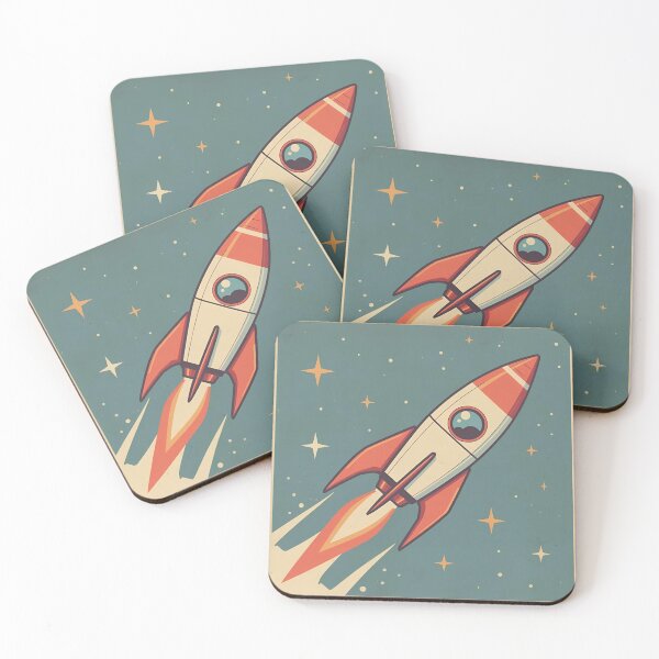 Item preview, Vintage Space Rocket designed and sold by MonishArt.