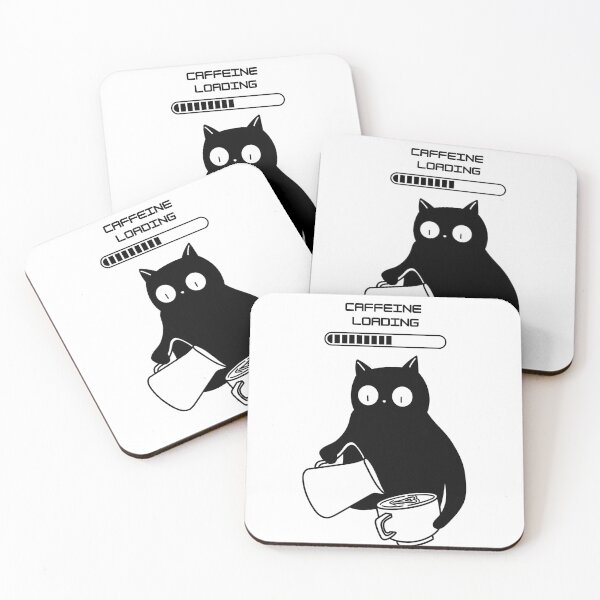 Item preview, Black cat caffeine loading designed and sold by TrisselShop.