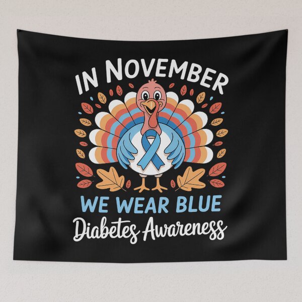 Item preview, In November We Wear Blue turkey thankful diabetes Awareness designed and sold by Bandikonsalez.