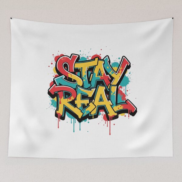 Item preview, STAY REAL Graffiti Streetwear Typography – Wildstyle Urban Art designed and sold by Happyfreedom.