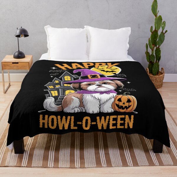Item preview, Happy Howl-O-Ween Halloween Shih Tzu designed and sold by Bandikonsalez.