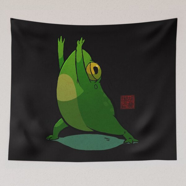 Item preview, Yoga Frog Warrior Pose designed and sold by GracielaMorey66.