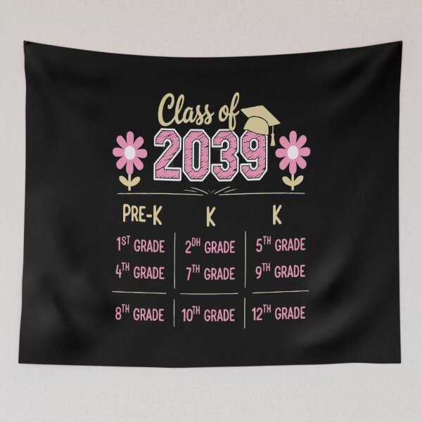 Item preview, Class of 2039 Grow with Me Floral Pre-K 12th Grade Pink designed and sold by ticlitule.