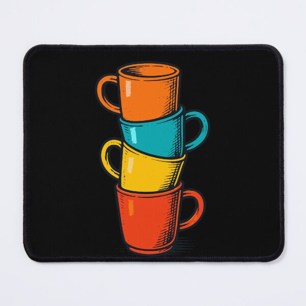 Item preview, Colorful Coffee Stacked Cups Art Design designed and sold by LuminOrb.