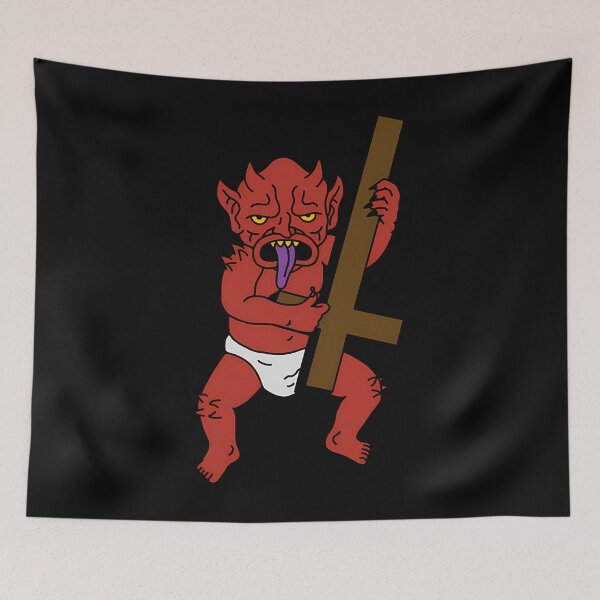 Item preview, Demon Baby Playing Upside Down Cross Electric Guitar - Heavy Metal - Ugly Americans - Comedy Central designed and sold by ChancyHilli.