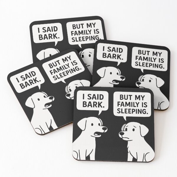 Item preview, Funny Barking Dog Comic - Two Dogs Nighttime Joke designed and sold by Weorus.